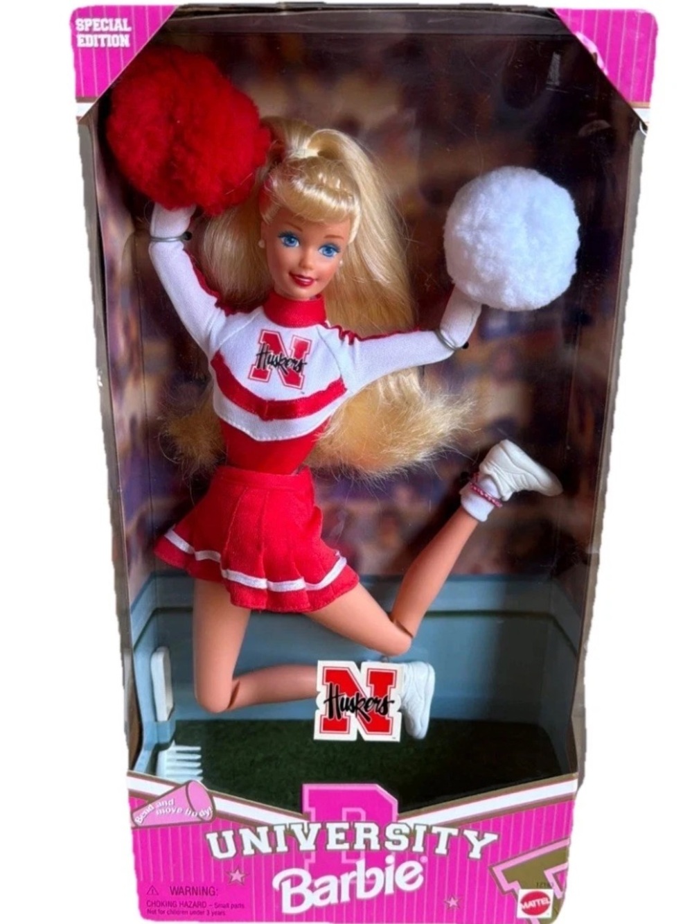 Mattel University Barbie Nebraska Cornhuskers Cheerleader Special Edition NRFB